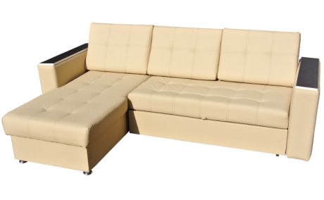 Угловой диван "Атлант-А" в наличии в белом кожзаме угол левый