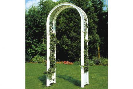Садовая арка с штырями для установки, белая "37901"