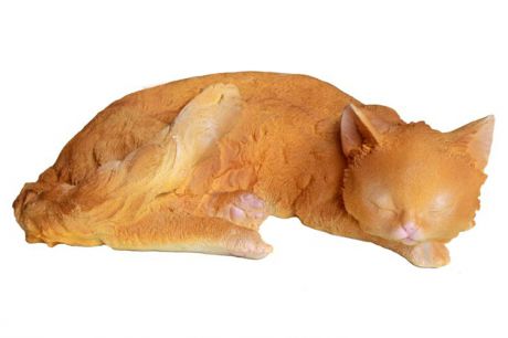Садовая фигура "Котенок спит рыжий 6-45"
