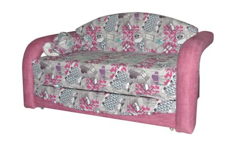 Детский диван "Димочка" в наличии в ткани канвас филин маджента и холст бери