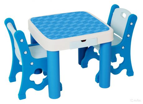 Стол и два стула "TB-9945" голубой комплект