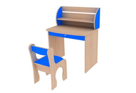 Набор "Морячок" (стол+стул) в наличии в цвете голубой и дуб молочный