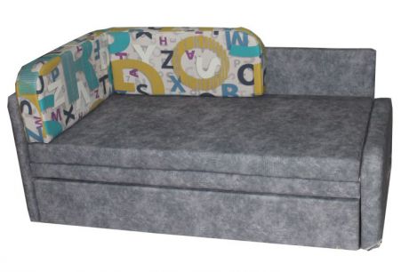 Детский диван-кровать "Маквин" в наличии в тканях астера люмьер грей и лингво мустард