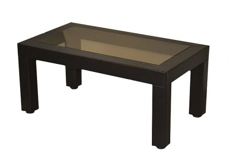 Стол прямоугольный со стеклом (к/з) ИЛ-103 в наличии в черном цвете