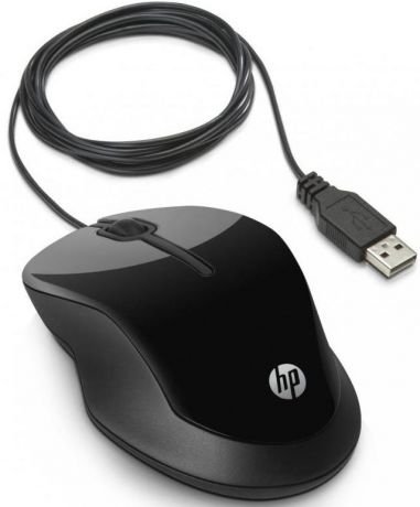 HP X1500 (H4K66AA#ABB) - проводная мышь (Glossy Black)