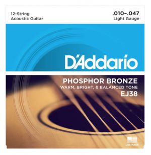 D`addario Ej38 12-string Phosphor Bronze Light 10-47