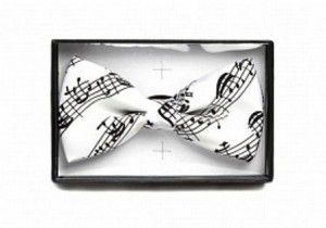 Музыкальный сувенир Бабочка Ноты (белая) искусственный шёлк в подарочной упаковке