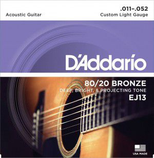 D`addario Ej13 80/20 Bronze Custom Light 11-52