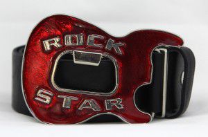 Музыкальный сувенир Ремень Rock Star с открывалкой нат. кожа