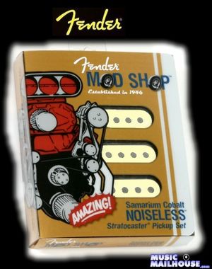 Fender Samarium Cobalt Noiseless Stratocaster Pickups/ Set Of 3/ Aged White
