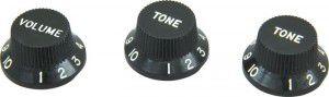 Dimarzio Strat Replacement Knobs (1v,2t) Black Dm2111bk