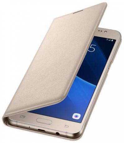 Чехол Samsung Flip Wallet для Samsung Galaxy J5 (2016) (Золотой) EF-WJ510PFEGRU