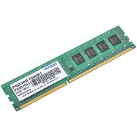 Patriot Memory Patriot PSD34G160081 DDR3, 4096, PC3-12800, 1600, SDRAM