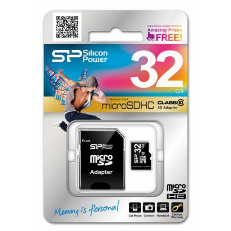 Silicon Power Silicon Power SP032GBSTH010V10-SP microSDHC, 32Гб, Class 10