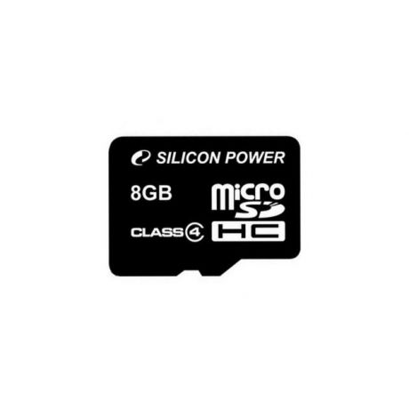 SIKICONPOWER(D) SiliconPower microSDHC, 8Гб, Class 4