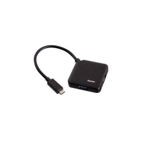 HAMA Разветвитель USB 3.0 Hama Type-C Plug 4порт. черный (00135750)