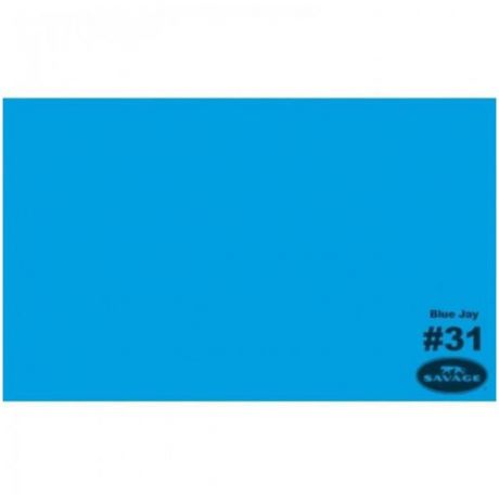 Blue Фон бумажный Savage 31-12 WIDETONE BLUE JAY цвет "Голубая Сойка" RGB 33-156-215, 2,72 х 11 метров