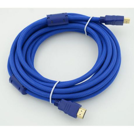 Blue Кабель HDMI Ver.1.4 Blue jack HDMI(19pin)/HDMI(19pin) (1.8м) феррит.кольца Позолоченные контакты