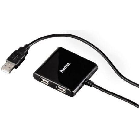 HAMA Разветвитель USB 2.0 Hama Square1:4 4порт. черный (00012131)