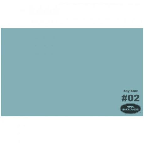 Blue Фон бумажный Savage 2-12 WIDETONE SKY BLUE цвет "Небесно Голубой" RGB 131-176-182, 2,72 х 11 метров