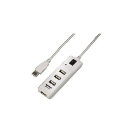 HAMA Разветвитель USB 2.0 Hama Switch 4порт. белый (00054591)