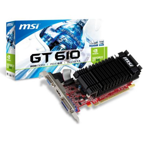 MSI VGA PCIE16 GT610 2GB GDDR3 N610-2GD3H/LP MSI 16000МГц, 2048Мб