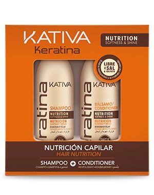 Набор для волос укрепляющий Kativa Keratina, 2х100мл.