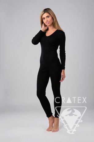 Женское термобелье "Шерсть+Шелк" Cratex, брюки  (цвет черный)