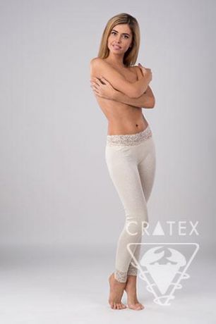 Женское термобелье "Шерсть+Шелк", брюки Люкс Cratex (цвет - бежевый)