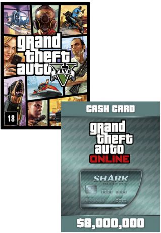 Grand Theft Auto V (GTA 5) + платежная карта Megalodon Shark Cash Card (Цифровая версия)