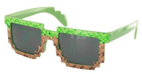 Пиксельные очки в стиле «Minecraft». Блок земли
