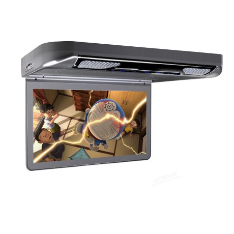 Автомобильный потолочный монитор 13" со встроенным Full HD медиаплеером ERGO ER13S-DVD (темно-серый)