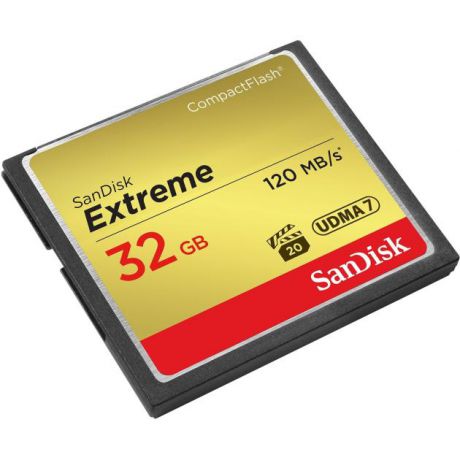 Sandisk Карта Памяти CF 32Gb Sandisk Extreme 120/85 Mb/s CompactFlash, 128Гб, Class 10