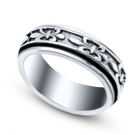 Lr 10735. Обручальные кольца с королевской лилией. Царские обручальные серебряные кольца. Обручальное кольцо с орнаментом из лилий. Итальянские кольца серебро 925 проба.