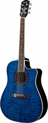 Fender T-bucket 300ce Transparent Blue Quilt Maple