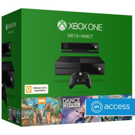 Microsoft Xbox One 500 ГБ Kinect + Dance Central Spotlight + Kinect Sports Rivals + Zoo Tycoon