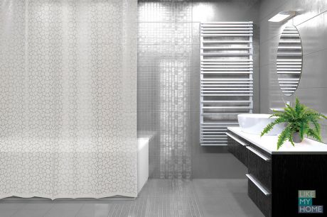 VERRAN Занавеска (штора) для ванной комнаты пластиковая 180х180 см Telarana VERRAN
