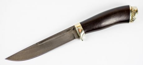 Нож Якут,  дамасская сталь, литье