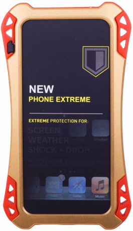 Amira Phone Extreme - защитный чехол для iPhone 5/5S/SE (Gold/Red)