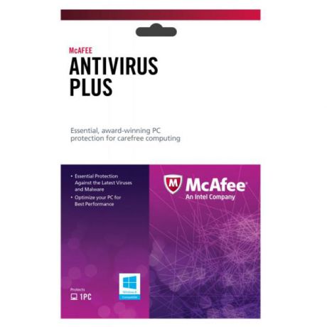 McAfee Ативирусное ПО McAfee AntiVirus Plus 2013 Intel Original BXMAV1YRRUS 927707