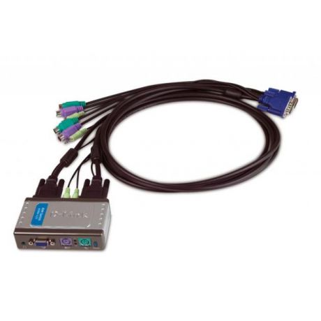 D-Link D-Link KVM-121, 2-port KVM Switch with build in cables, AT&PS/2, Audio Support