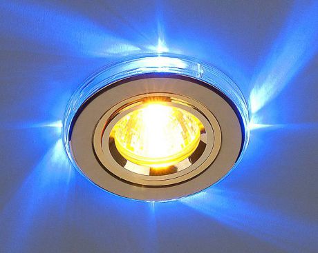 Встраиваемый светильник с двойной подсветкой Elektrostandard 2060 MR16 золото/синий 4607176194739