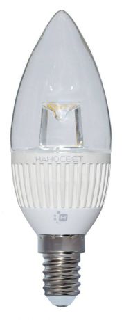 Лампа светодиодная E14 5W 2700K свеча прозрачная LC-CDCL-5/E14/827 L144
