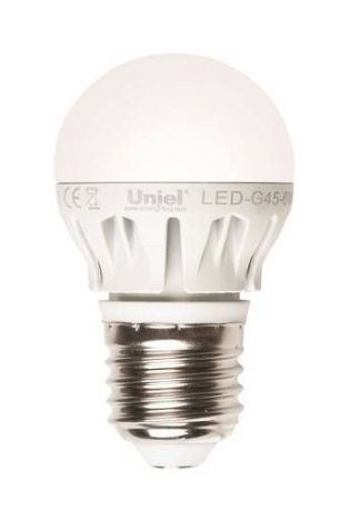 Лампа светодиодная (08141) E27 6W 3000K шар матовый LED-G45-6W/WW/E27/FR ALM01WH