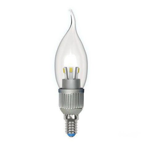 Лампа светодиодная (06941) E14 3W 4500K свеча на ветру прозрачная LED-CW37P-3W/NW/E14/CL