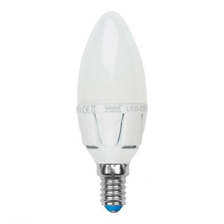 Лампа светодиодная (07898) E14 6W 3000K свеча матовая LED-C37-6W/WW/E14/FR ALP01WH