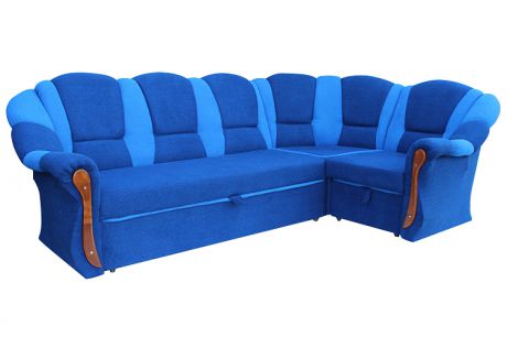 Угловой диван "Виктория" в наличии Людовик синий+Людовик синий ком 3А