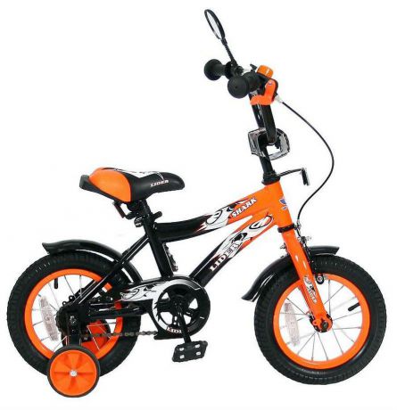 Велосипед Velolider Lider Shark 12" двухколёсный 12a-1287or оранжевый/черный