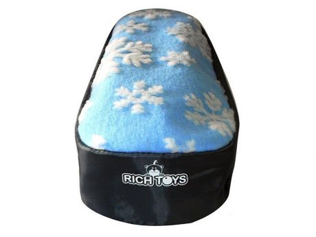 Чехол для снегокатов Rt 2713 голубой мех ткань с белыми снежинками