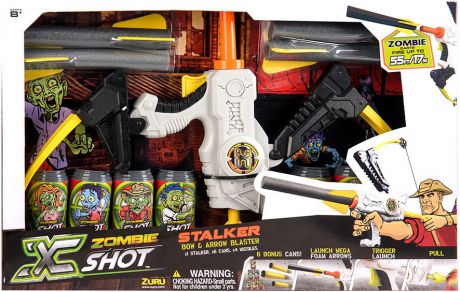 Лук X-shot Зомби (6 банок, 4 стрелоракеты) для мальчика белый 01165